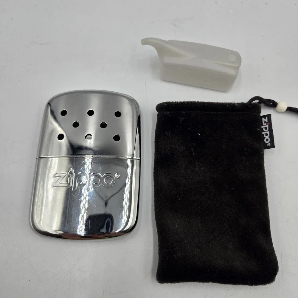 Zippo Refillable Hand Warmer Chrome Silver 12-Hour Unused With Felt Case 4